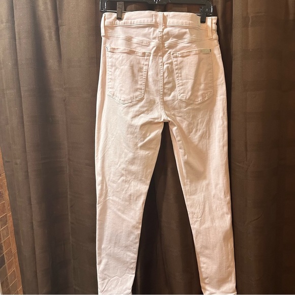 NWOT 7 For All Mankind High Waist Ankle Stretch Jean in Light Pink 30 Excellent! - Picture 6 of 10